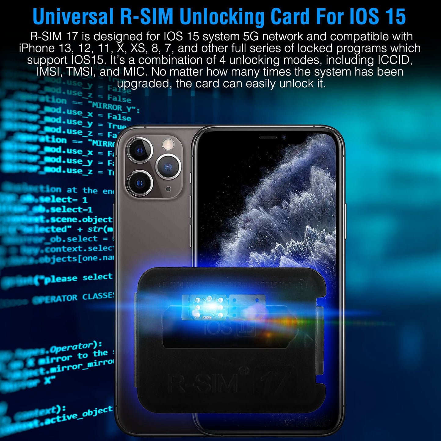 R-SIM17 Nano Unlock RSIM Card Fit for iPhone 13 12 11 Pro Max XR X 8 7 iOS15