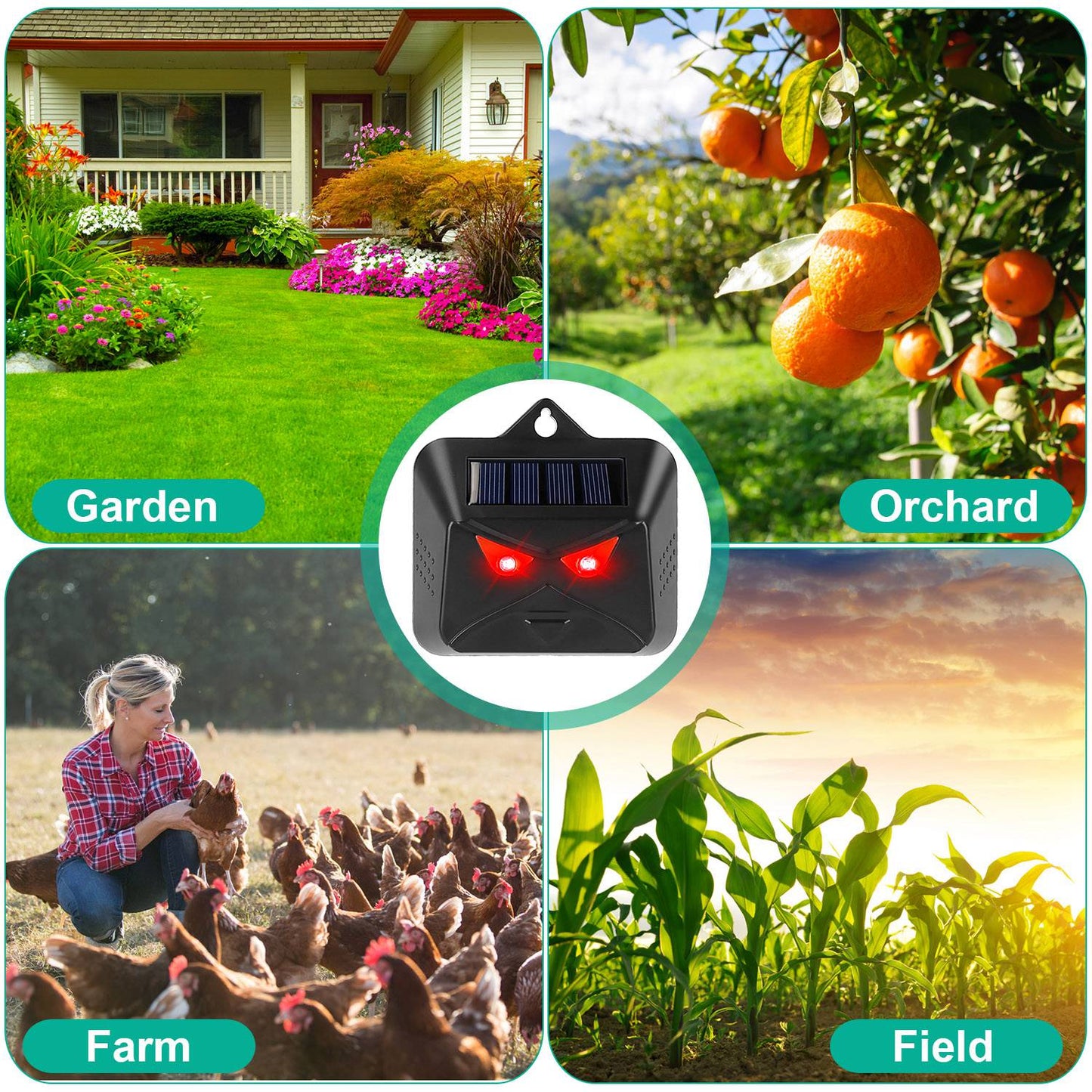 4Pcs Solar Predator Control Light Coyote Deterrent Deer Bird Repeller Lamp Animal Repellent for Garden Farm