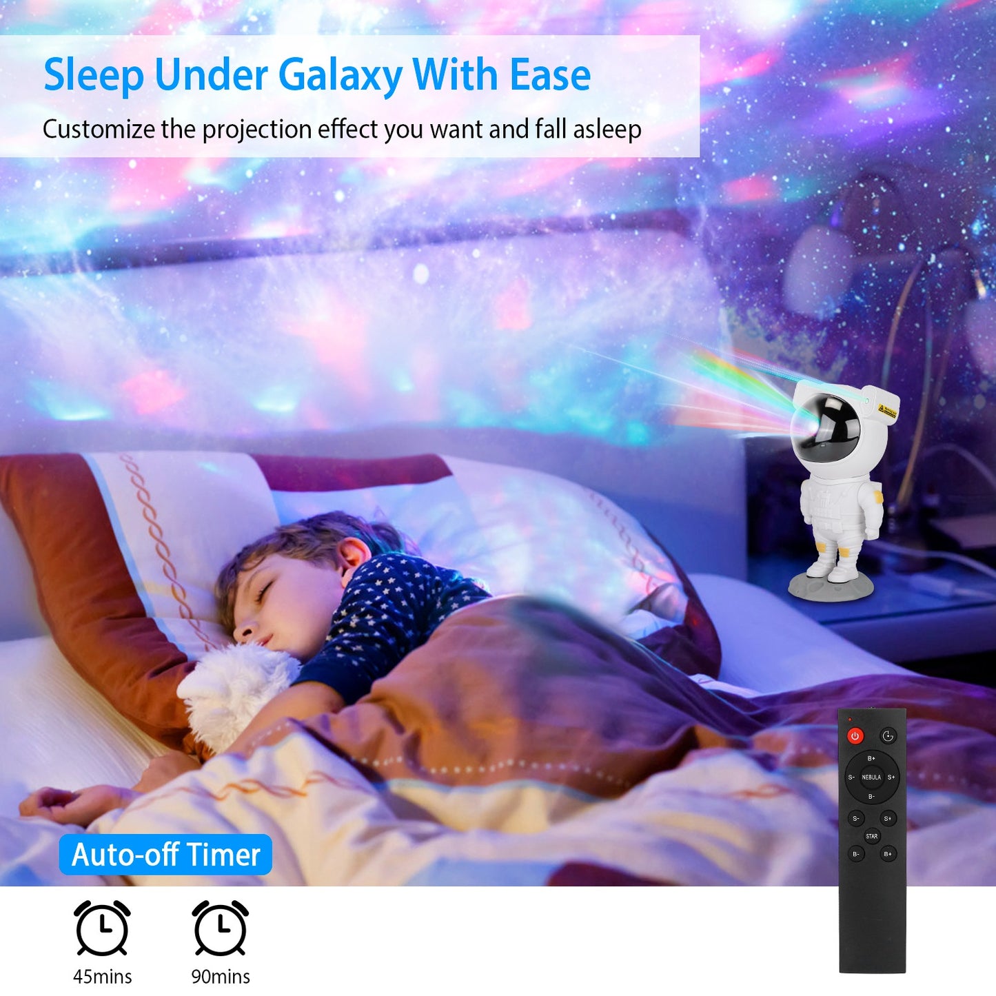 Astronaut Star Projector Light Galaxy Sky Night Light Nebula Star Party Lamp with Remote Control