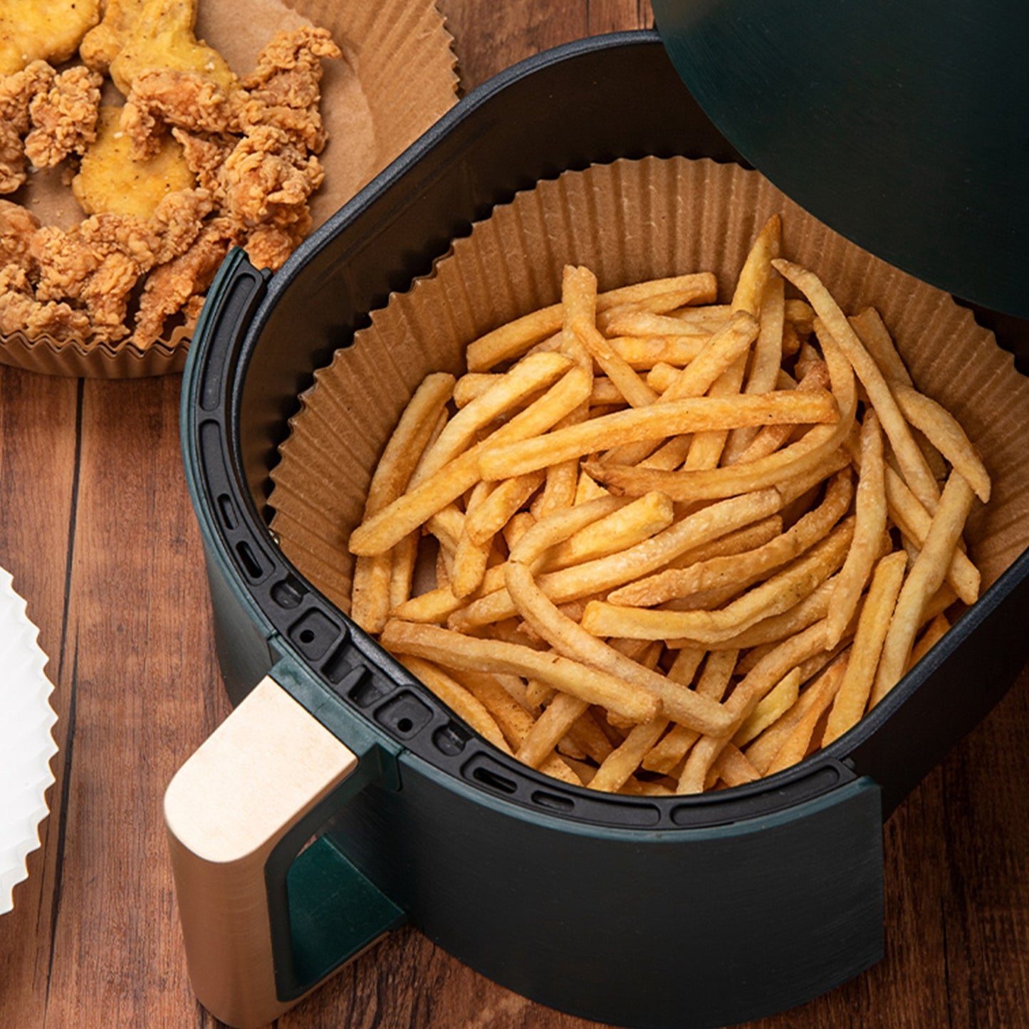 50Pcs Disposable Air Fryer Paper Liner Waterproof Non-Stick Oil-proof Parchment Paper Cooking Baking Paper φ6.29in