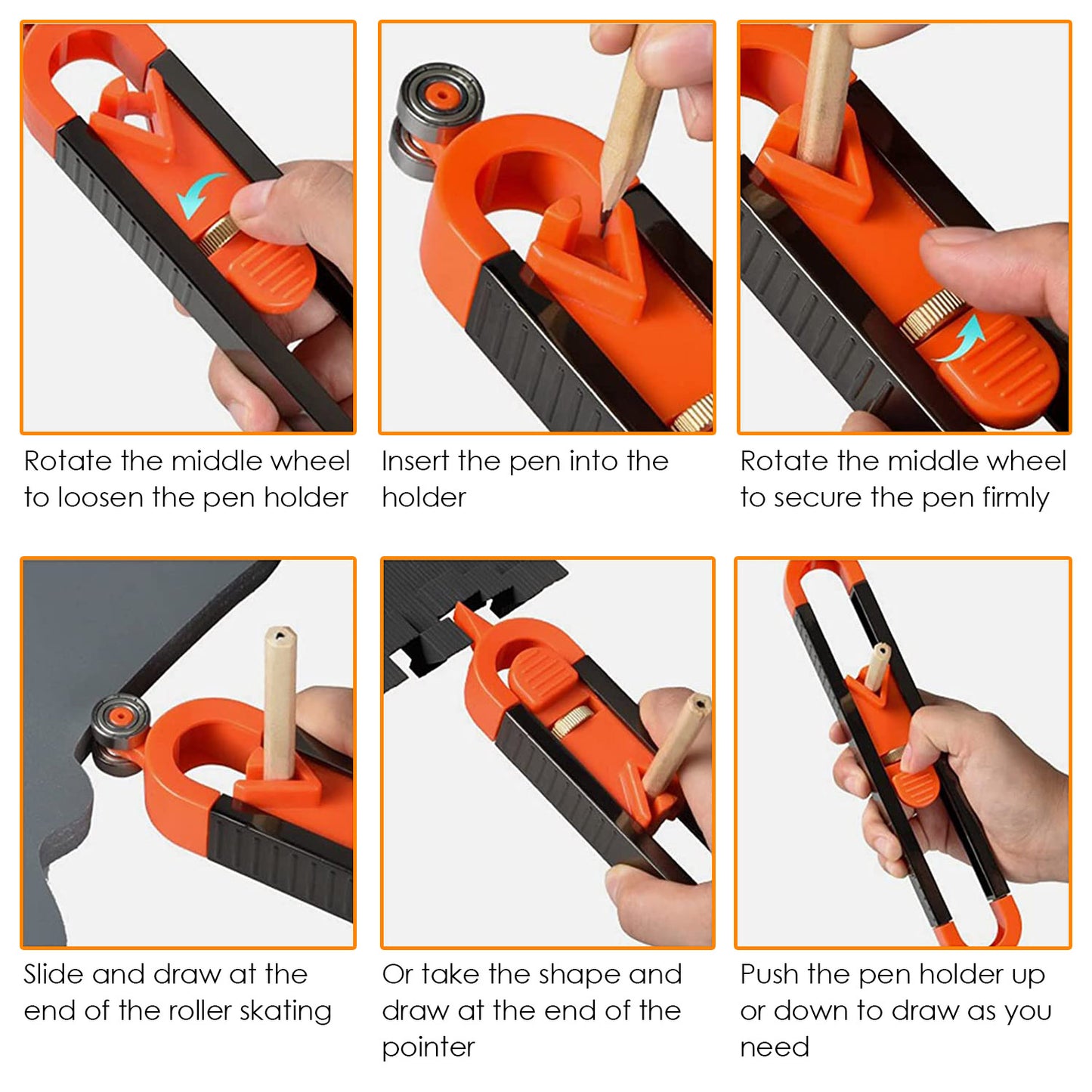 Precise Contour Gauge with Lock Measuring Profile Duplicator Woodworking Measure Ruler Profile Scribe Tool