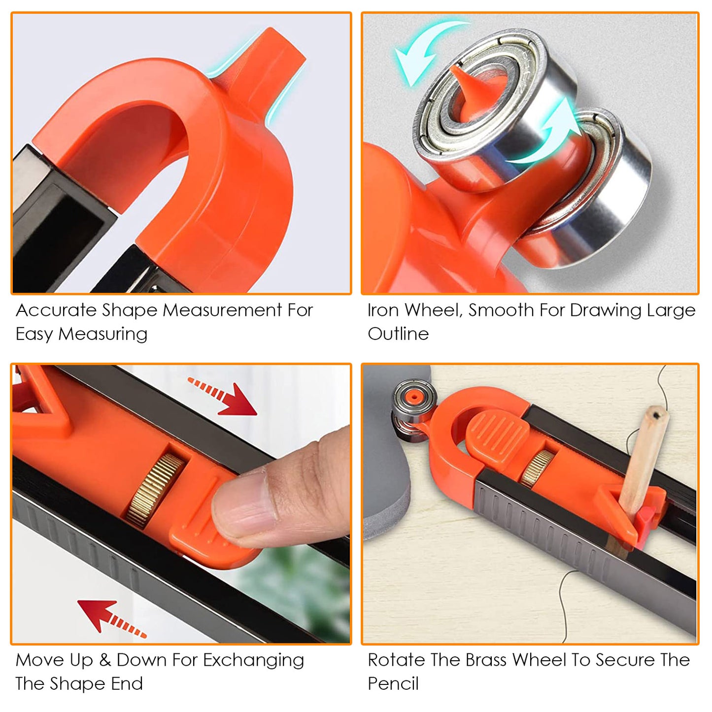 Precise Contour Gauge with Lock Measuring Profile Duplicator Woodworking Measure Ruler Profile Scribe Tool