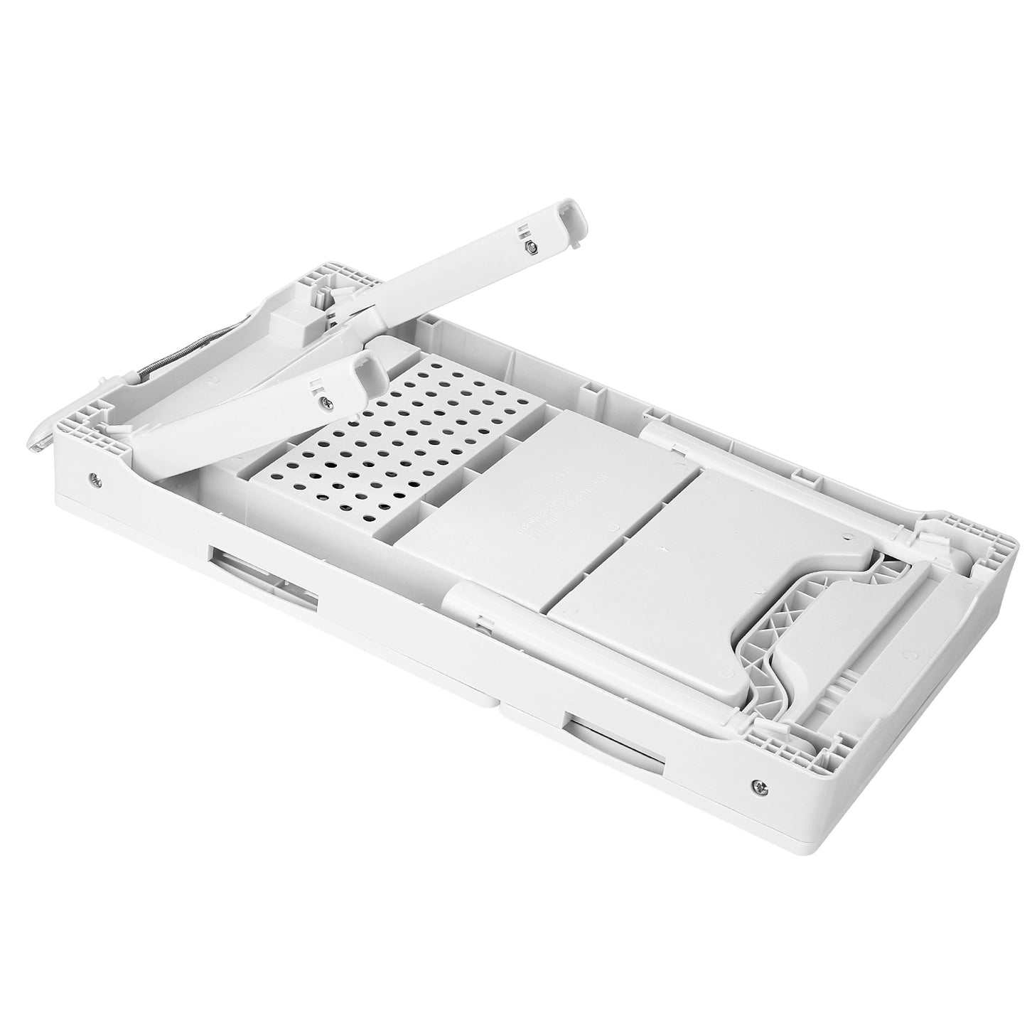 TeqHome Foldable Laptop Table Bed Notebook Desk w/Cooling Fan Mouse Board LED light 4 x USB Ports Breakfast Snacking Tray with Storage Groove For Home Office Use