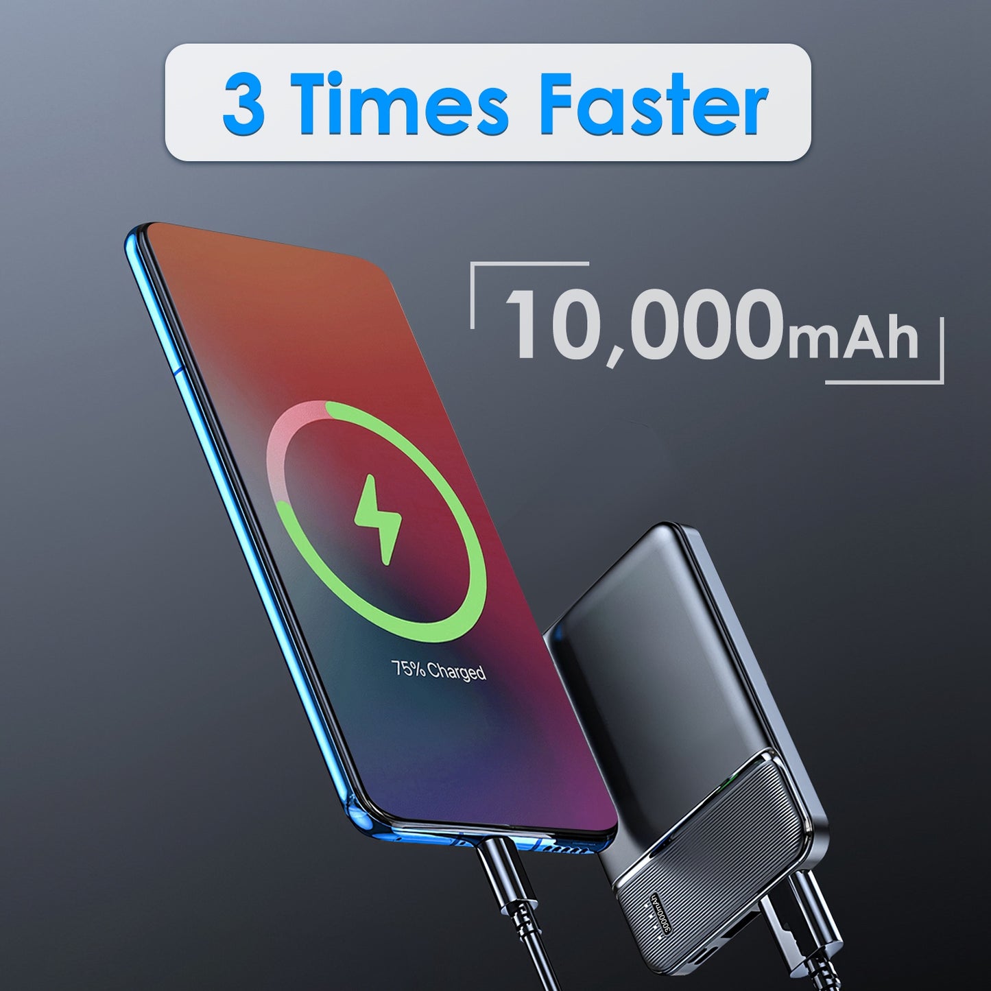 Fast Charging Power Bank PD18W Fast Charger Portable Phone Charger with 1 USB Cable Fit For IOS Phone 15 14 13 And More