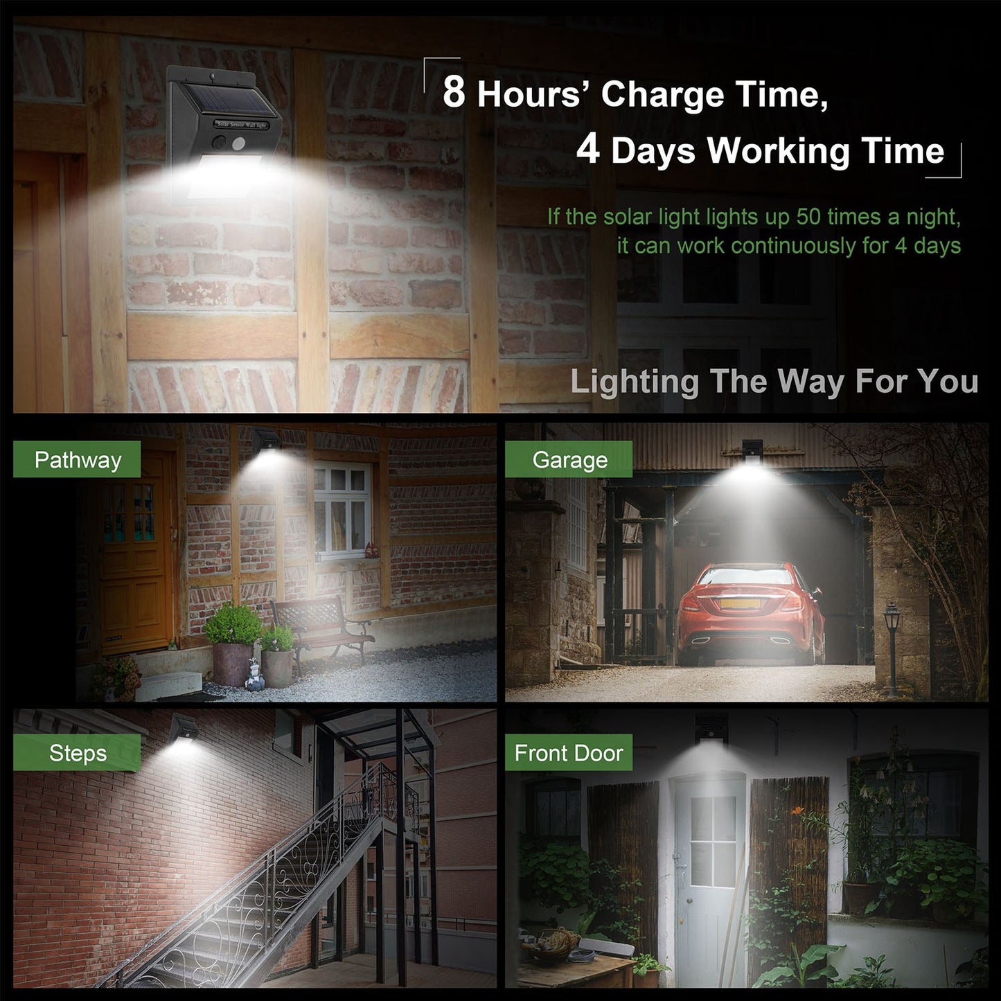 Solar Light 20 LEDs Outdoor PIR Motion Sensor Lights IP65 Waterproof 120 Degree Sensing