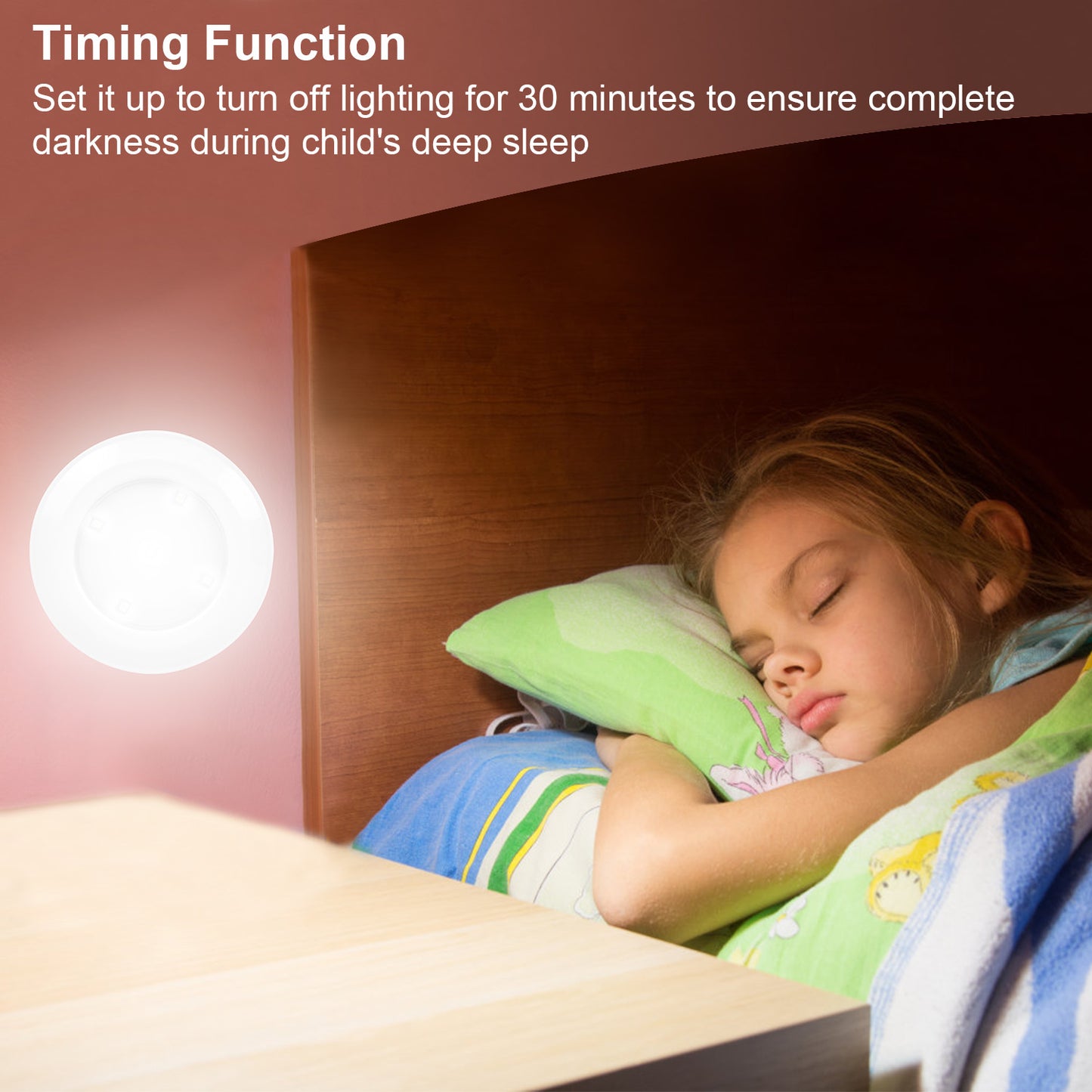 3Pcs LED Night Light Cordless Battery-Powered Closet Lamp Dimmable