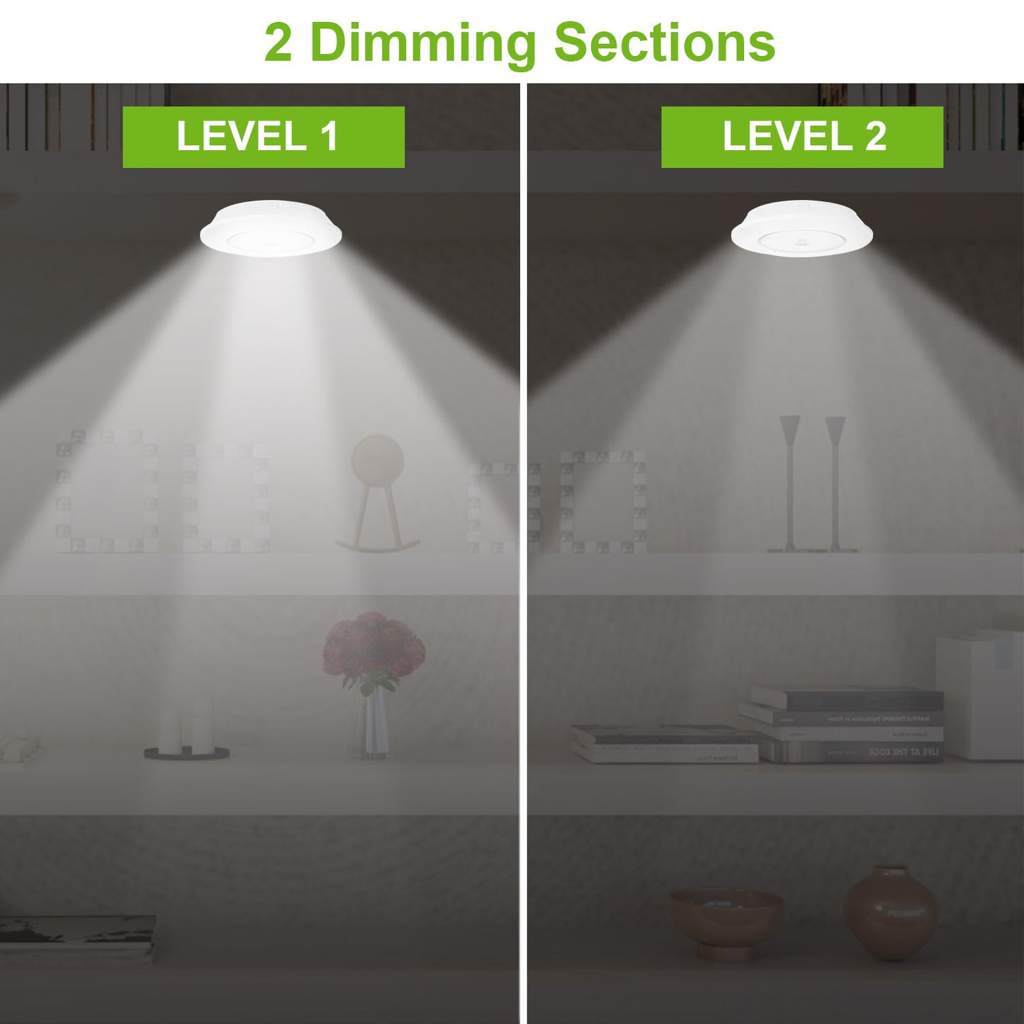 3Pcs LED Night Light Cordless Battery-Powered Closet Lamp Dimmable