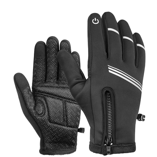 1Pair Winter Gloves Touchscreen Thermal Windproof Fleece Lined Gloves For Winter Running L Size