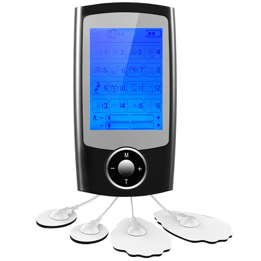 Rechargeable Tens Unit Machine Impulse Massager 16 Modes Pain Relief Body Massager