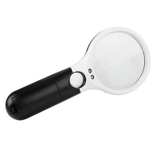 LED Illuminated Magnifying Glass 45X 3X Handheld Magnifie