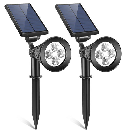 2Pcs Solar Spotlight Outdoor Dusk To Dawn Light Wall Path Lawn Garden Lamp