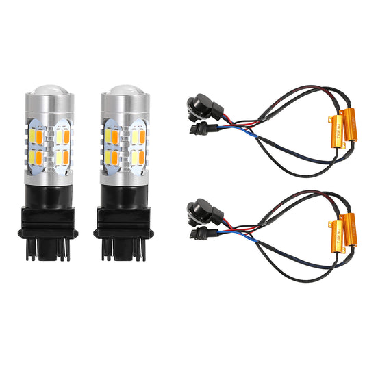 2 Pcs  3157 800LM Turn Signal Parking DRL LED Light Bulbs