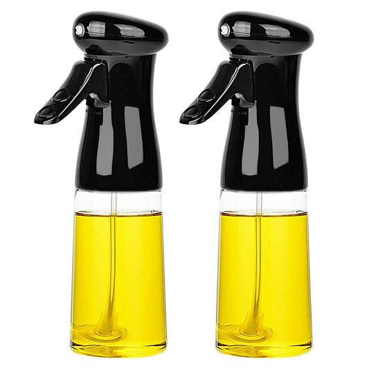Olive Oil Sprayer 2Pcs 210ML 7.1OZ Reusable Oil Dispenser Mister Refillable Glass Vinegar Bottle w/ Blaster Cleaning Brush For Cooking BBQ