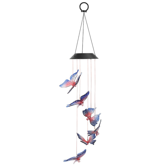 Solar LED Butterfly Wind Chimes Color Changing LED Butterfly String Light