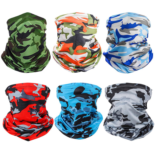 Set of 6 Summer Neck Gaiter UV Sunscreen Protection Face Mask Scarf Breathable Cooling Shield Coverings For Cycling