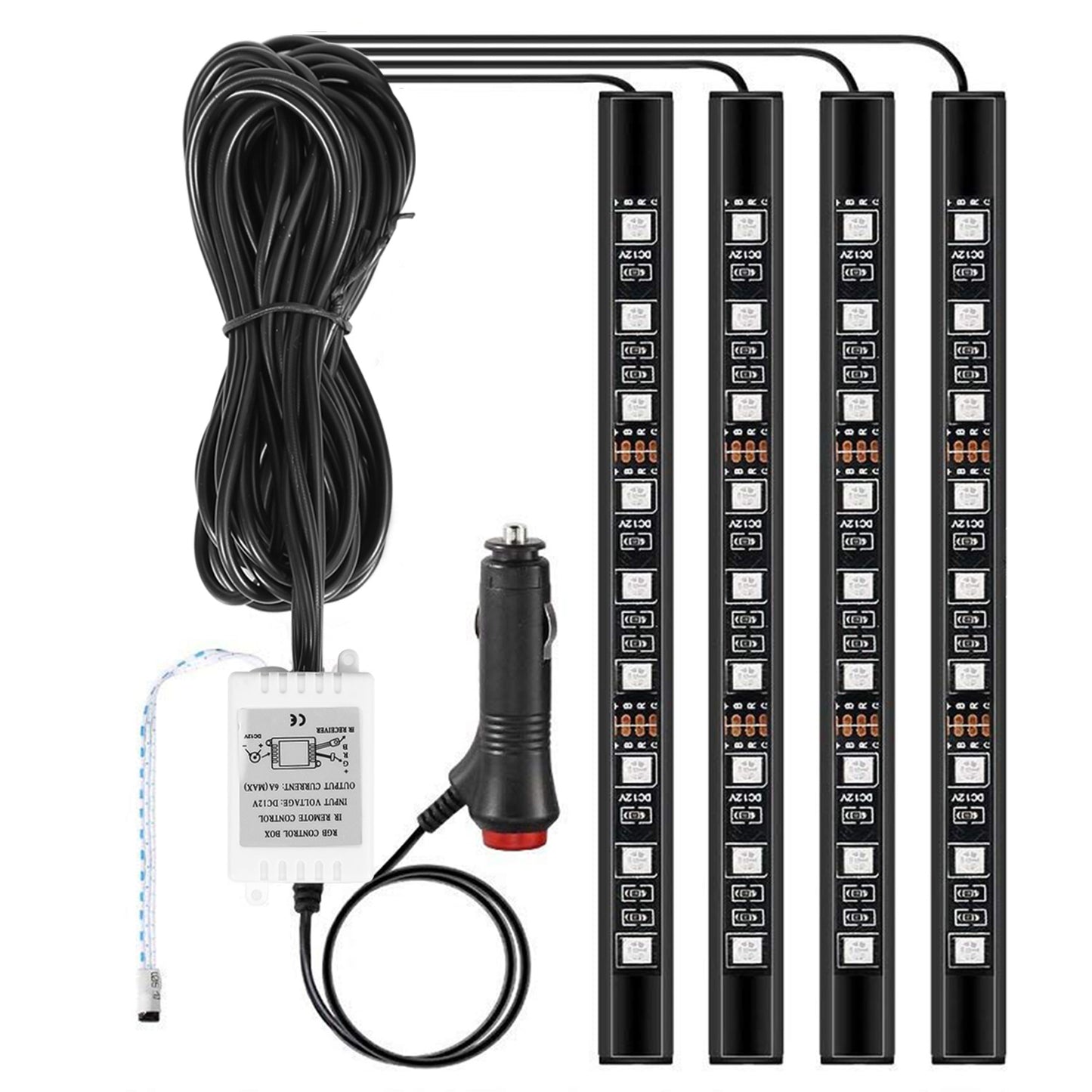 4PCS 36LEDs 12V Car Atmosphere Light Strip IP65 Colorful RGB LED Neon Lights