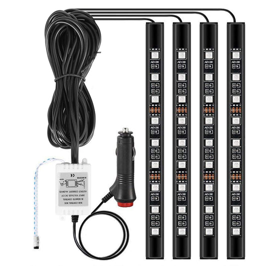 4PCS 36LEDs 12V Car Atmosphere Light Strip IP65 Colorful RGB LED Neon Lights