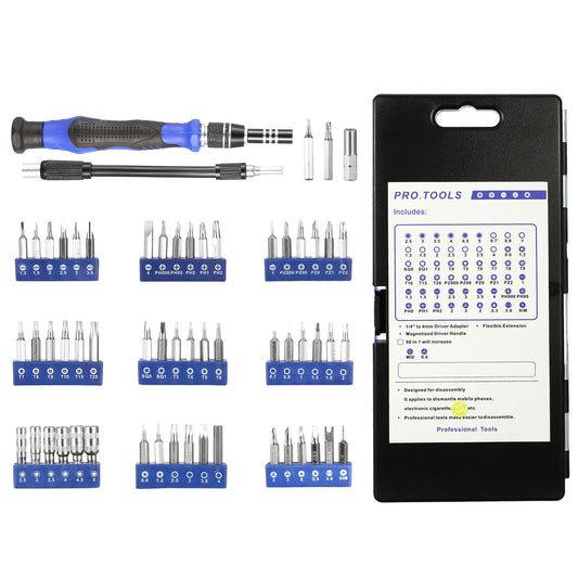 Precision Screwdriver Bits Set 59 in 1 with 56Pcs Magnetic Bits Flexible Shaft