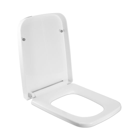 Square Toilet Seat with Grip-Tight Seat Bumpers Heavy-Duty Quiet-Close