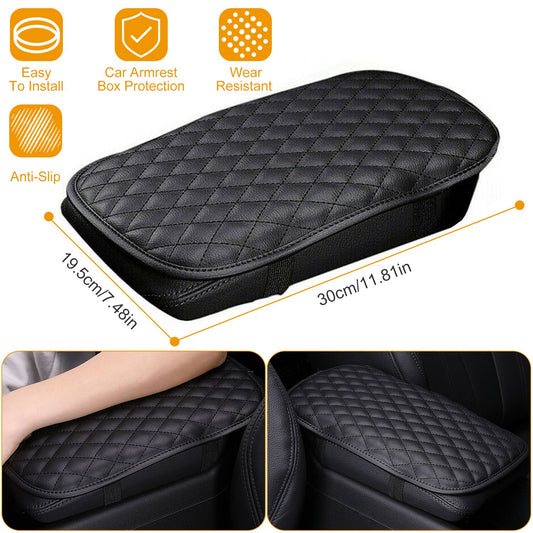 Car Armrest Pad Cover PU Leather Auto Center Console Seat Box Cover Protector