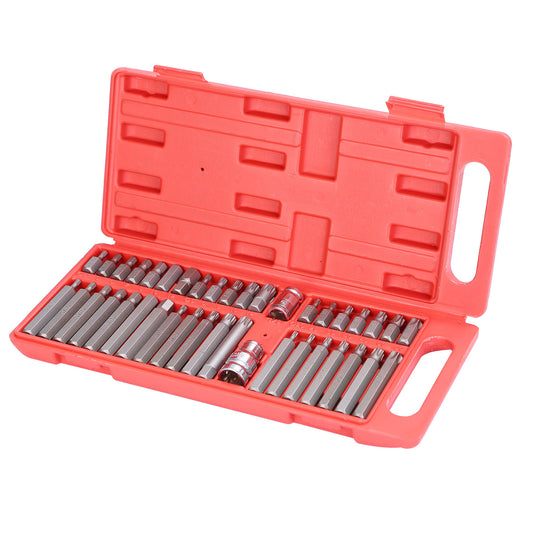 40Pcs Socket Bit Set Hex Torx Spine CRV Combination Bits