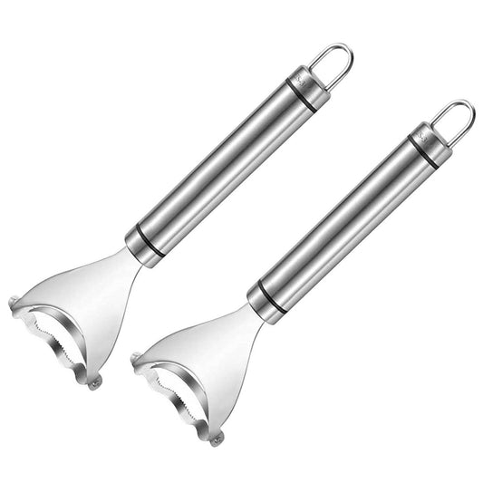 2Pcs Stainless Steel Corn Cob Peelers One-Step Cob Kerneler Remover Kitchen Corn Stripper Cutter Slicer Thresher Tool