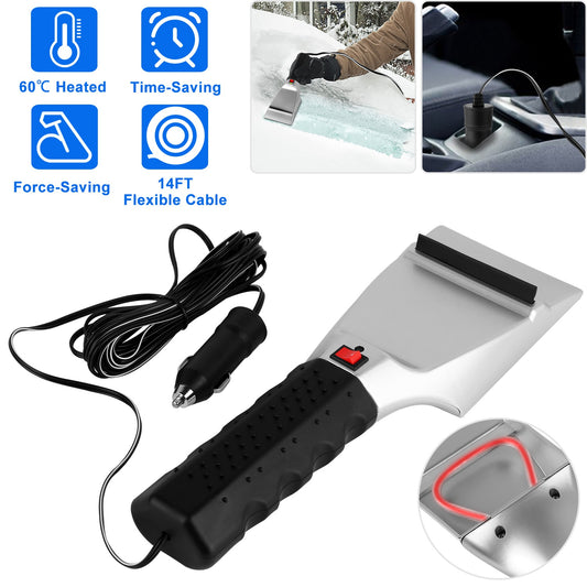 12V Car Electric Heated Ice Snow Scraper Window Ice Remover