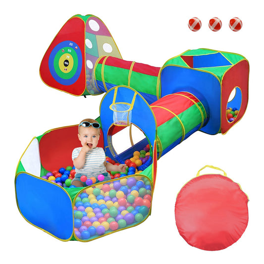5Pcs Kids Ball Pit Tents Pop Up Playhouse with 2 Crawl Tunnel & 2 Tent For Boys Girls Toddlers