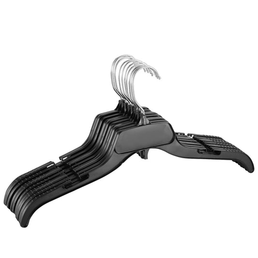 10 Pack Clothes Hangers Non-Slip Notched Space-Saving Plastic Clothing Hangers