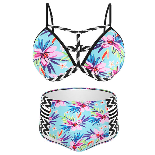 Bikini Swimsuit For Women Floral Padded Push Up Bikini Sets M Size
