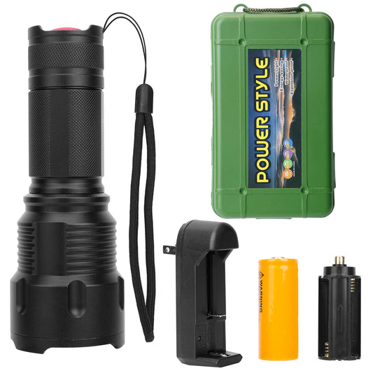 LED Rechargeable Flashlight Zoomable Flashlight Torch w/High Low Strobe Night Light For Night Walking Adventure Searching