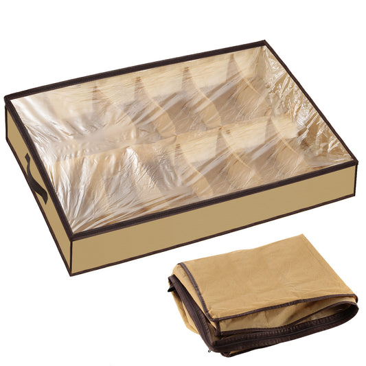 12 Cells Under Bed Shoes Organizer Shoes Container Box Holder