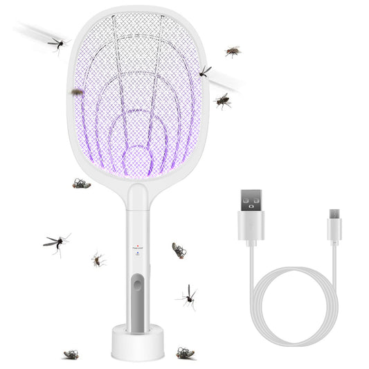 2 in 1 Electric Rechargeable Bug Zapper Mosquito Insect Killer Fly Swatter Mosquito Zapper Racket Mosquito Trap Catcher