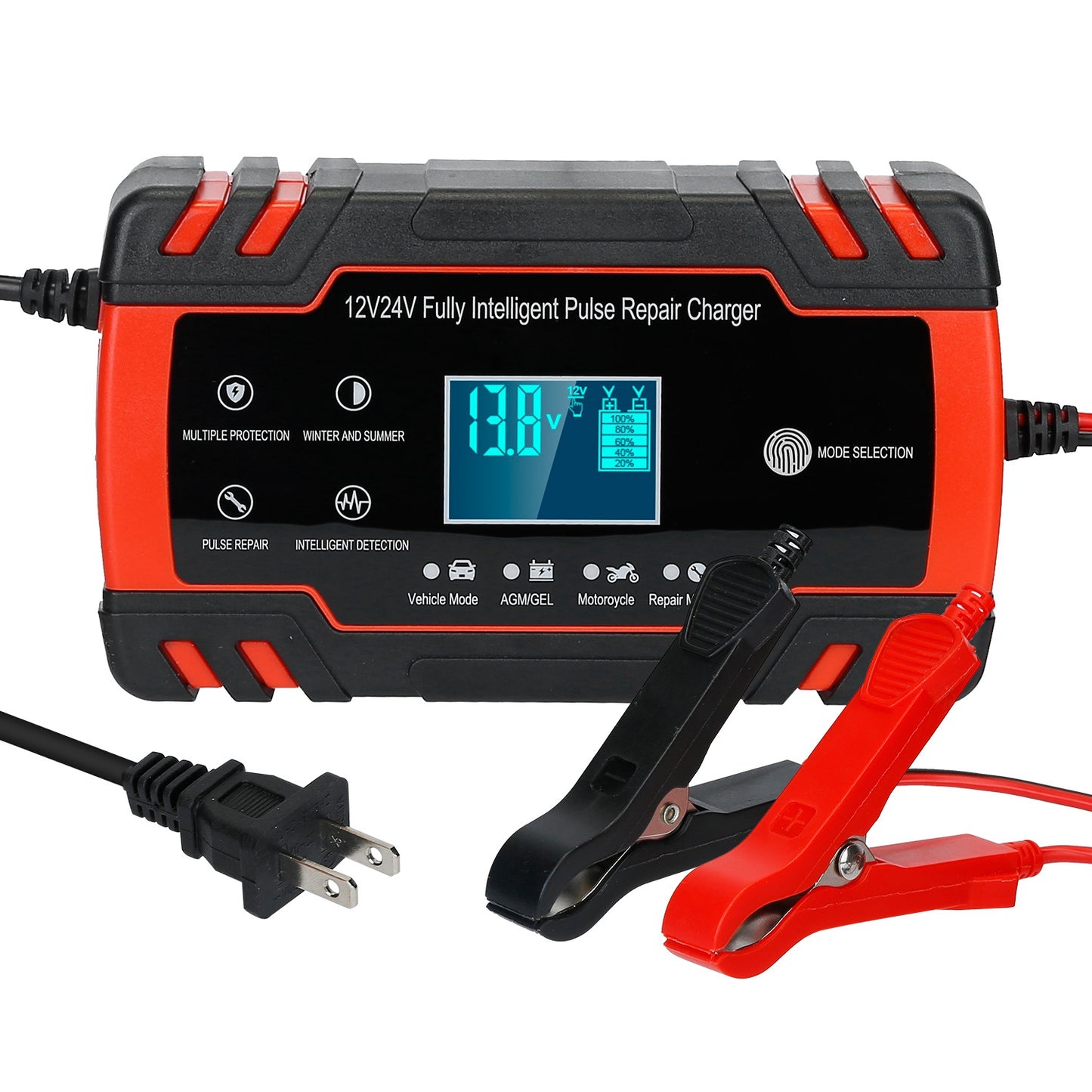 Car�Battery�Charger�12V/8A�24V/4A�Smart�Automatic�Battery�Charger