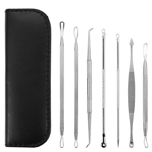 7 Pcs Blackhead Remover Kit Stainless Steel Pimple Comedone Acne Extractor