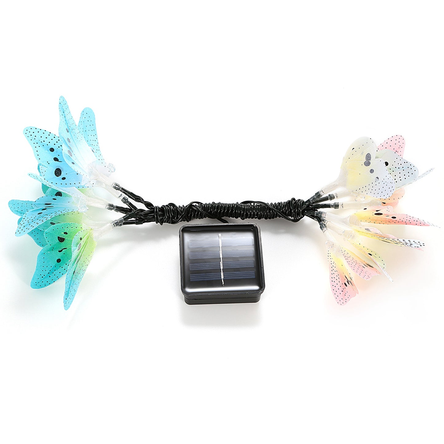 2 Pack Solar String Lights 3.8m/12.48Ft 12 LEDs Butterfly Lights IP44 Waterproof