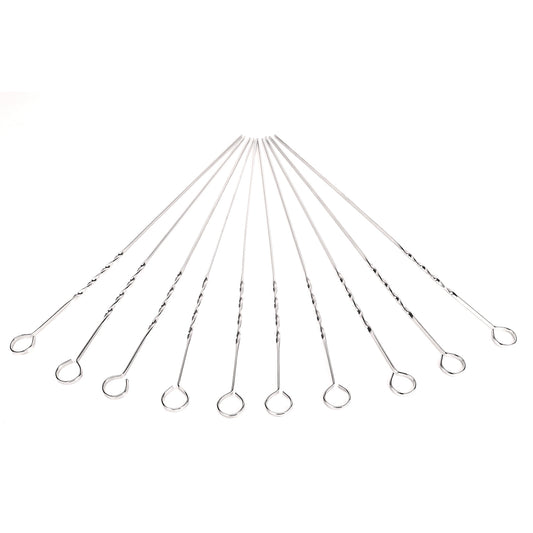 10Pcs BBQ Skewers 16in Kabob Skewers V-Shape Stainless Steel Shish Kebab Sticks