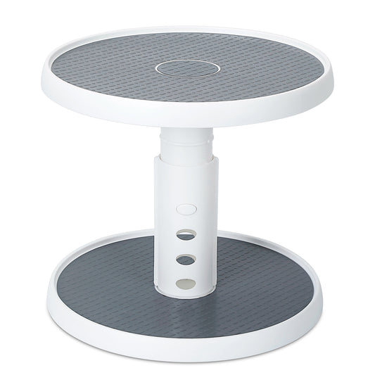 2 Tier Lazy Susan 360° Turntable Non Skid Kitchen Spice Rack Organizer 10 Inch Height Adjustable Storage Rack For Cabinet Counter Bathroom