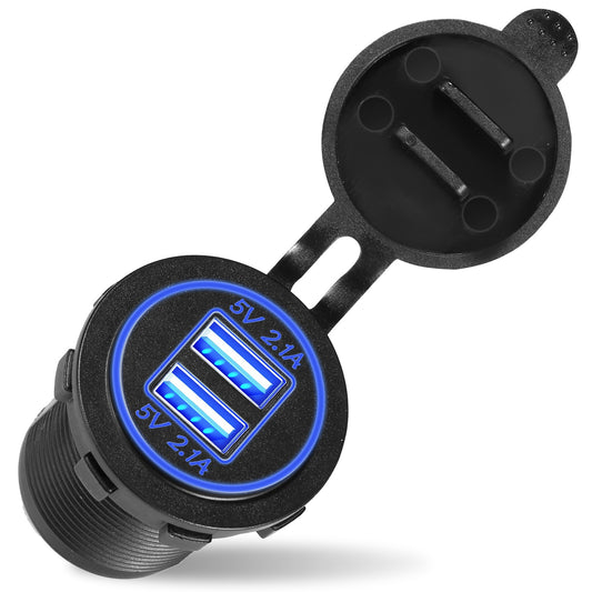 1Pc 2 USB Charger 12-24V Car Cigarette Lighter Socket Splitter
