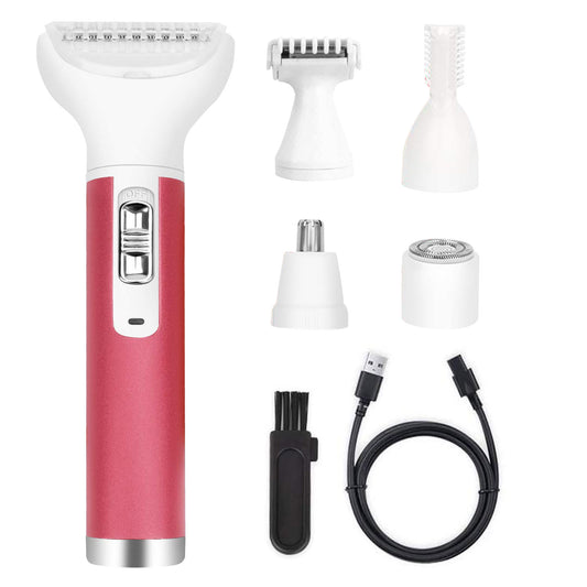 5 In 1 Lady Electric Razor Painless Hair Removal Eyebrow Nose Cordless Shaver Set