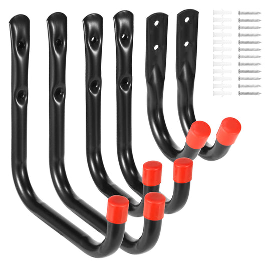6 Packs Garage Storage Hooks 22lbs Load Bike Bicycle Hooks Heavy Duty Utility Hooks
