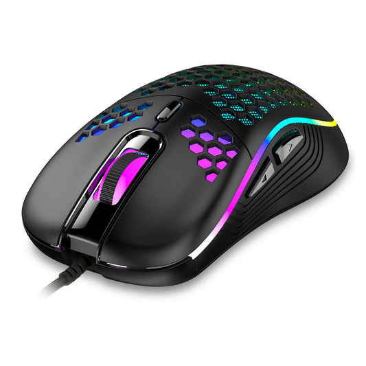 Wired Gaming Mouse 7200 DPI Laptop Optical Mouse Honeycomb Lightweight Mouse with 4 Adjustable DPI Levels 7 Changeable Colors 6 Keys