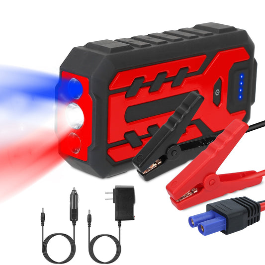 Car Jump Starter Booster 800A Peak 28000mAh Battery Charger Power Bank w/ 4 Modes LED Flashlight for Up to 6.0L Gas or 4.0L Diesel Engine