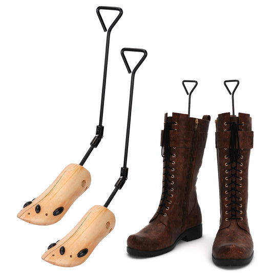 One Pair Boot Stretcher Adjustable Width Shoe Shaper Wooden Boot Widener Expander for Men