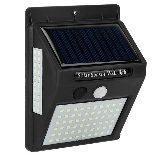 Solar Wall Light Outdoor 100 LEDs PIR Motion Sensor Lamps IP65 Waterproof Lighting for Garage Front Door Garden Pathway