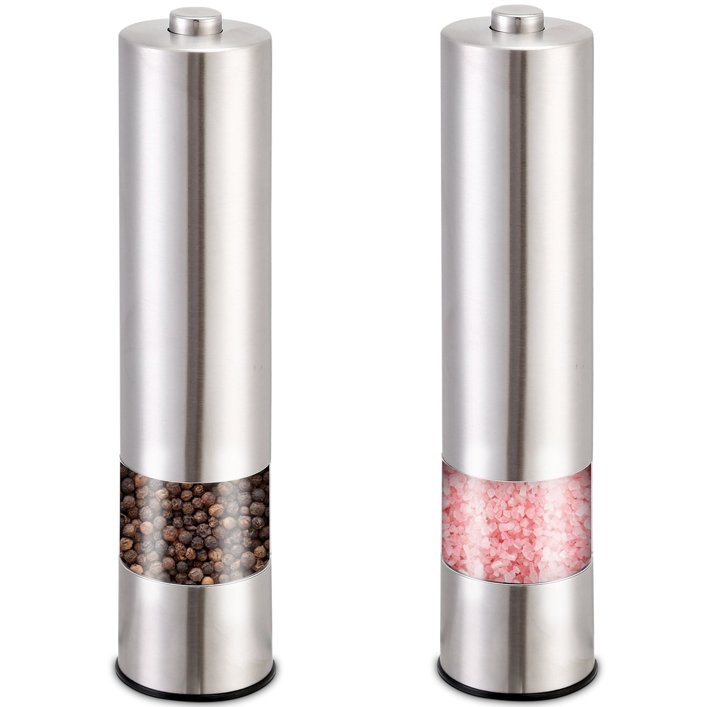 Electric Salt Pepper Grinder with Light Adjustable Coarseness Stainless Steel Salt Pepper Shaker