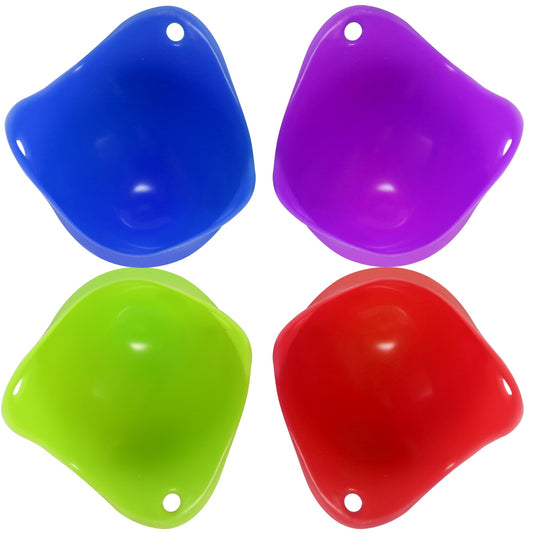 4 Pack Egg Poachers Silicone Egg Poaching Cups BPA Free Non-Stick Poached Egg Maker