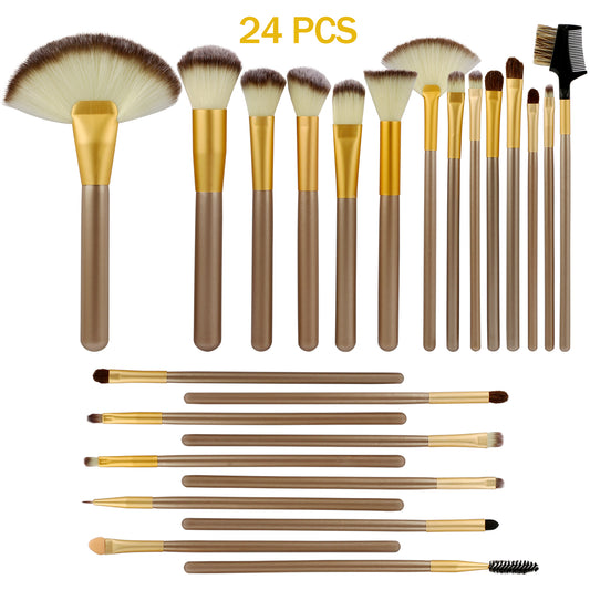 24Pcs Makeup Brushes Set Eye Shadows Face Foundation Brushes Cruelty-Free