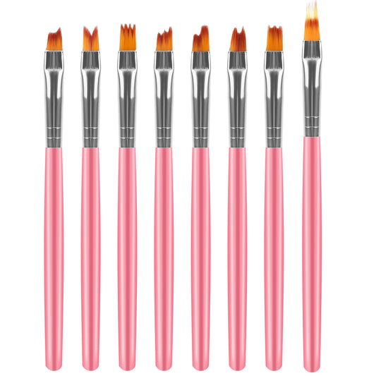 8PCS Nail Art Brush 3D Bloom Flower Painting Pen Set UV Gel Flower Drawing Manicure Nail Art Polish Brush For Professional Salon Home