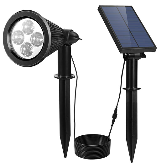 Solar Powered Spotlight Outdoor Dusk To Dawn Light Wall Path Lawn Garden Lamp